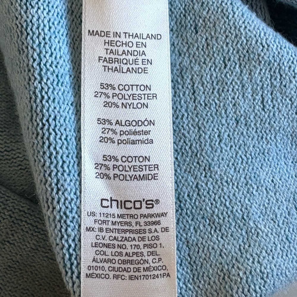Chico's Teal Crew Neck Sweater - Picture 5 of 5